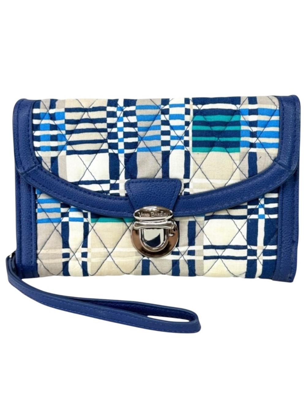Vera Bradley Ultimate Wristlet Santiago Quilted Wallet Navy Travel Organizer